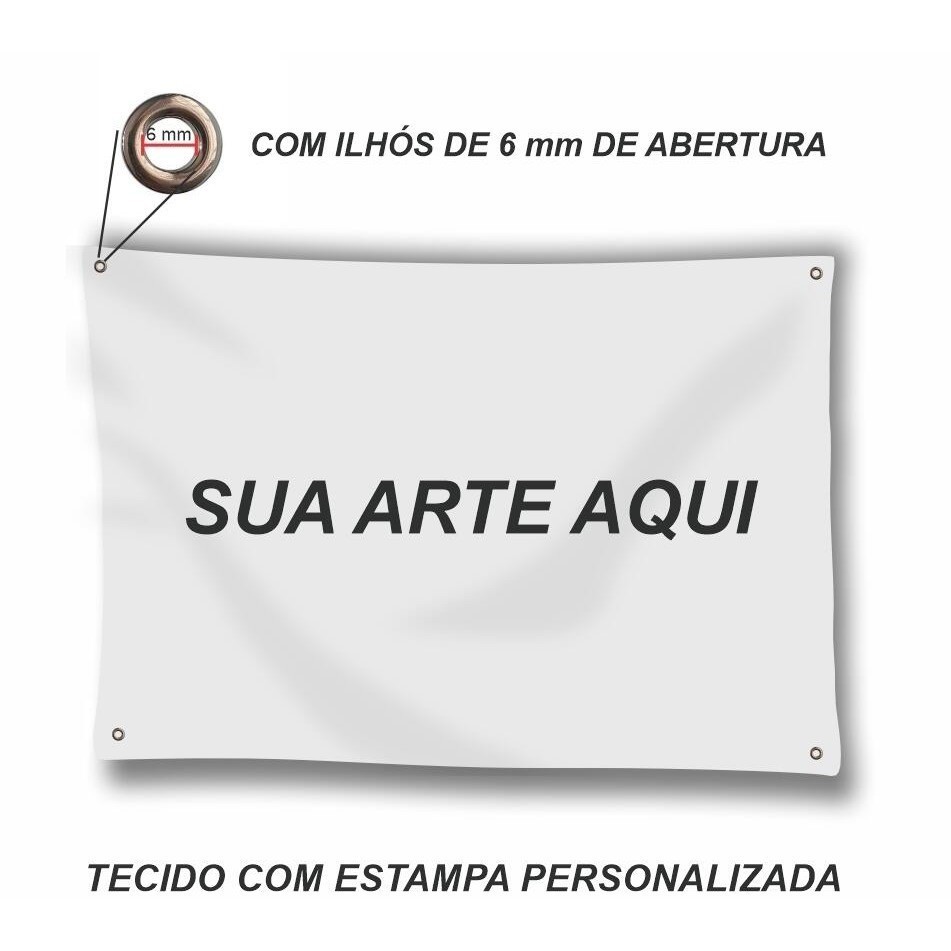 Painel Sublimado Personalizado - OXFORD com 4 ILHÓS