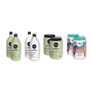 Kit Duplinha SOS Hidratação Ultra Cachos e Creme para Pentear Definição Máxima 1kg Salon Line em Oferta na Shopee