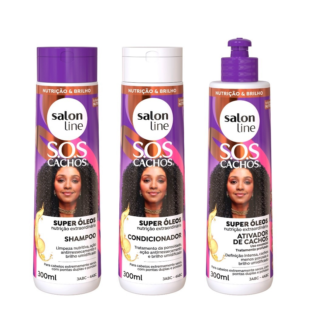 Kit SOS Cachos Super Óleos com Shampoo + Condicionador e Ativador de ...