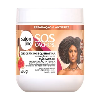 Máscara de hidratação SOS Cachos Rícino e Queratina Salon Line 500g em Oferta na Shopee