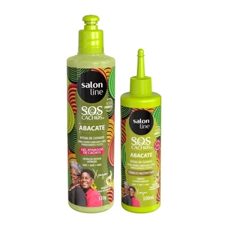 Kit Ativador e Tônico linha SOS Cachos Abacate Xongani & Cris Salon Line em Oferta na Shopee