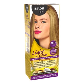 Coloração 8.0 Louro Claro Light Color - Ótimo Preço | Salon Line em Oferta na Shopee