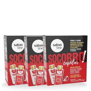 Kit 3 Socorro Capilar Óleo creme e Ampola Concentrada 54ml Salon Line em Oferta na Shopee