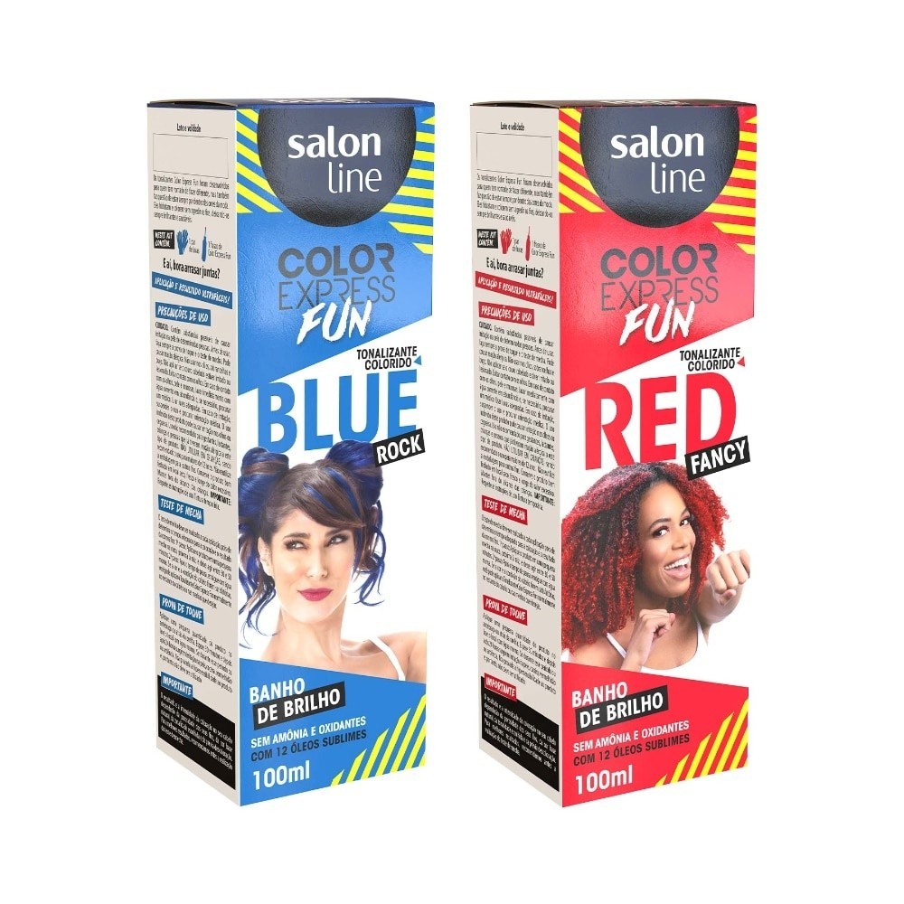 Kit Color Express Fun Blue Rock + Fancy Red Salon Line | Shopee Brasil