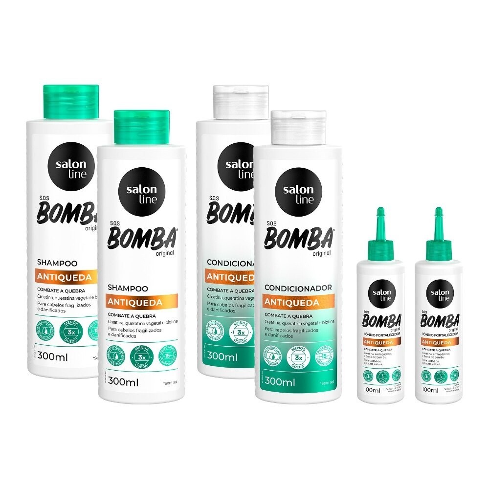 Kit Antiqueda SOS Bomba: 6 Produtos para Crescer o Cabelo | Shopee Brasil