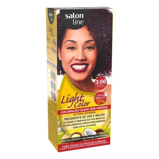 Coloração suave Light Color 3.66 Bordeaux Profundo Salon Line em Oferta na Shopee