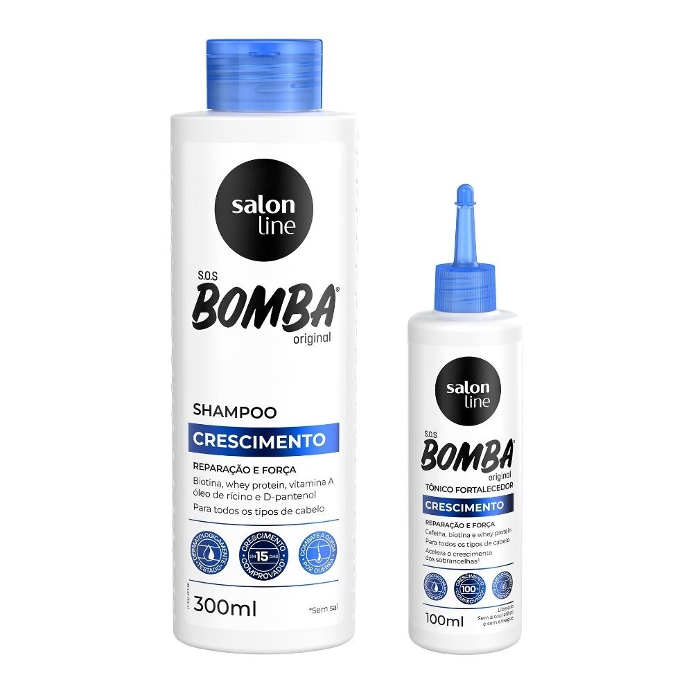 Kit Crescimento SOS Bomba Original Shampoo 300ml e Tônico Salon Line ...