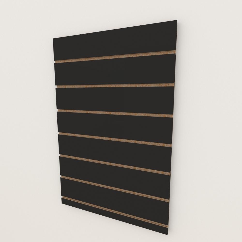 Painel canelado placa mdf canaletado Preto 60x90 E-Nichos