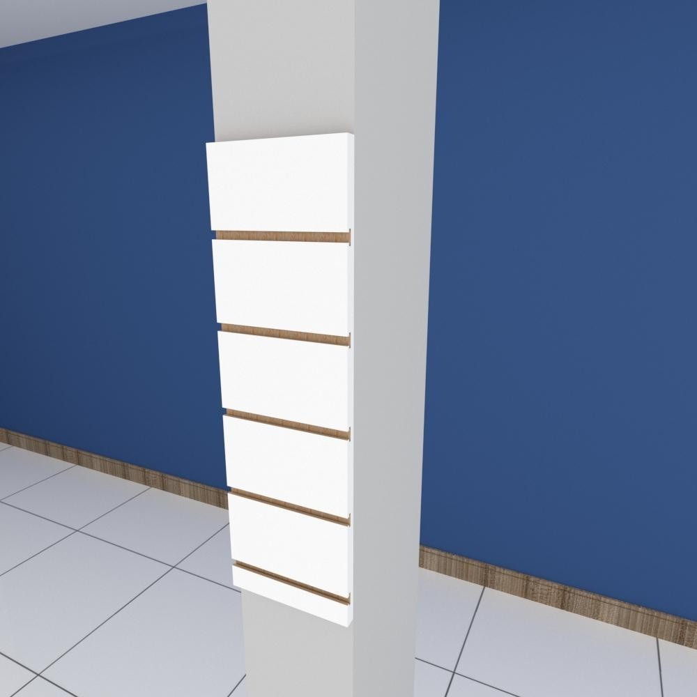 Painel canaletado p/ pilar branco 1 peça 20x60cm E-Nichos