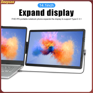(suporte tipo c 3.1) 14,1 polegadas visual rico tela de expansão para laptop de de alta clareza dobrável fhd ips port
