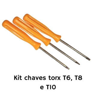 Kit Chaves Torx T6, T8, T10 - Amarelas PS3 PS4 Xbox 360 One Series Console PS5 - Promoção