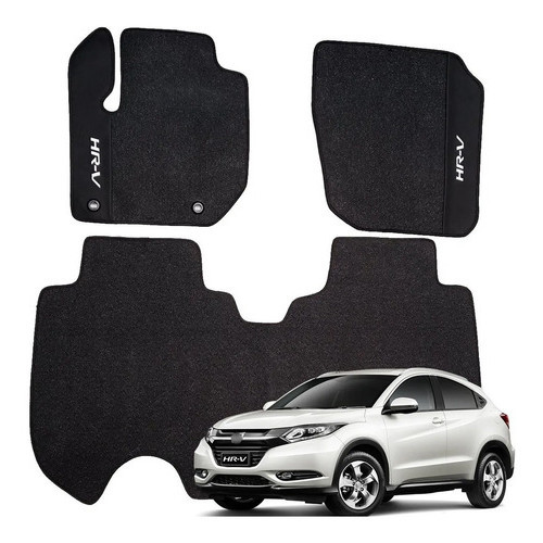 Tapete Hrv Hr-v 2021 2022 2023 2024 2025 Borracha 03 Pçs Preto | Shopee ...