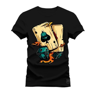 Camiseta Plus Size Unissex T-Shirt Premium Sorte Nas Cartas