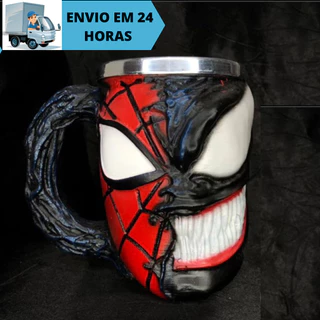 Caneca/Copo Homem Aranha vs Venom 3D Resina
