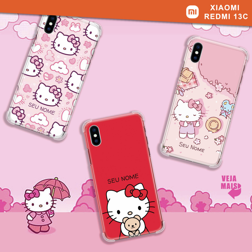 Capa Capinha - Xiaomi Redmi 13C 4G - Desenho Hello Kitty Personalizada