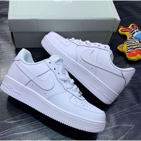 Ta Barato D+ Tênis Air Force Feminino Masculino Branco em Super Promoção - Envio Imediato Tamanho especiais 44 ao 48
