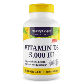 Vitamina D3 125mcg Healthy Origins 360 Softgels Importado