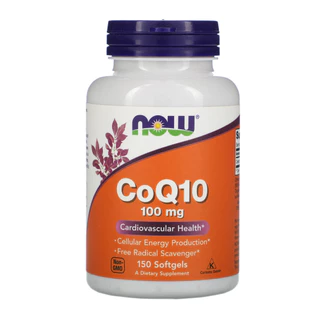 Now Foods Coenzima CoQ10 100mg 150 Softgels / No Brasil