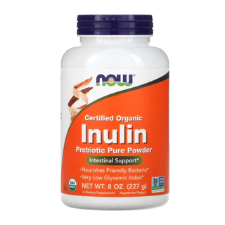 Inulina Orgânica 227g Now Foods Pó Puro Prebiótico