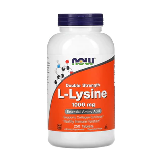 L-Lysine Now Foods 1000mg L-lisina 250 Tabs