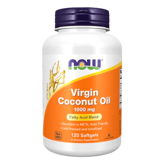 Óleo de Coco Virgem 1000mg Now Foods 120 Soft Importado