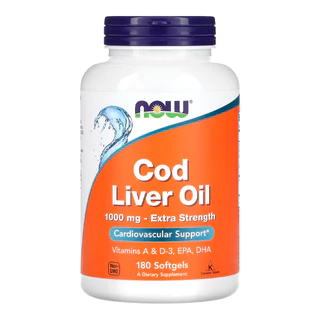 Óleo Fígado Bacalhau 1000mg Now Foods 180 Soft Importado