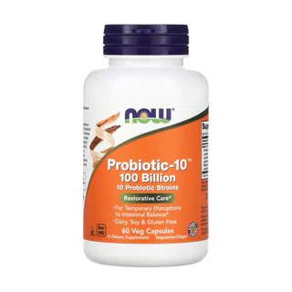 Probiotic-10 100 Bilhões Now Foods 60 Veg Capsulas