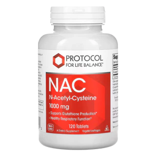 Nac N-Acetil-Cisteína 1000mg Protocol 120 Tabs Importado