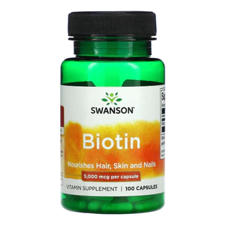 Biotina 5000mcg Swanson 100Caps Made In Usa/Importado