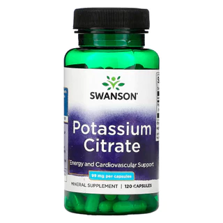 Citrato de potássio 99mg Swanson 120 Caps Importado