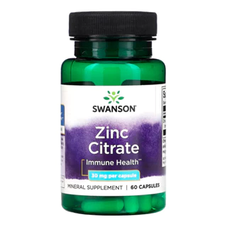 Citrato de Zinco 30 mg Swanson 60 Capsulas Importado