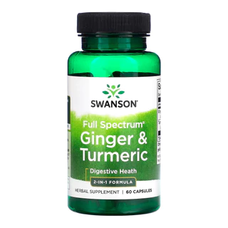 Gengibre Cúrcuma Swanson Fórmula 2 em 1 60Caps Importado