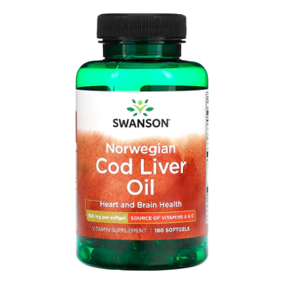 Óleo Fígado Bacalhau 350mg Swanson 180 Sgels Importado