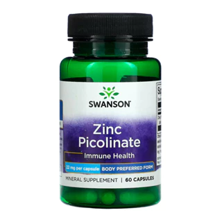Picolinato de Zinco 22mg Swanson 60 Caps Importado