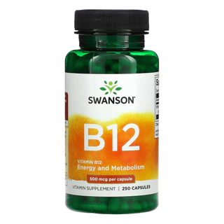 Vitamina B-12 500mcg Swanson 250 Cápsulas