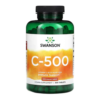 Vitamina C-500 e Rosa Mosqueta Swanson 100 Tab Importado