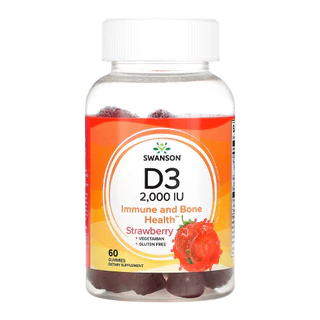 Vitamina D3 50mcg Swanson 60 Gomas Morango Importado