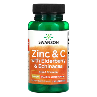 Zinco e Vitamina C Swanson 60 Pastilhas Importado