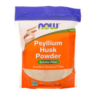 Cascas de Psyllium Pó Now Foods 680g Importado