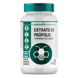 Extrato Própolis + Vitamina C/D + Zinco Nutralín 60Comprimidos