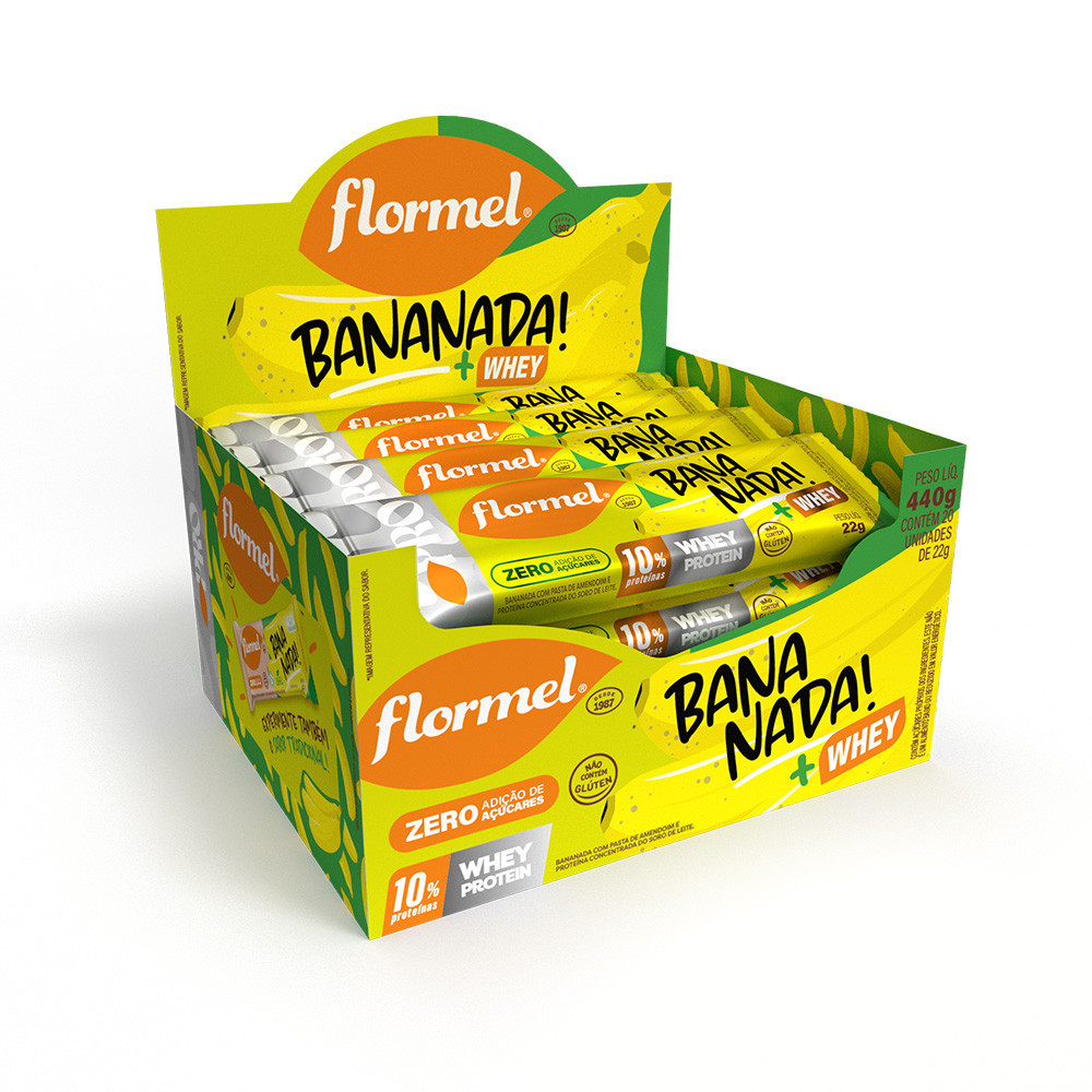 Bananada Com Proteína Flormel- Caixa com 440g | Shopee Brasil