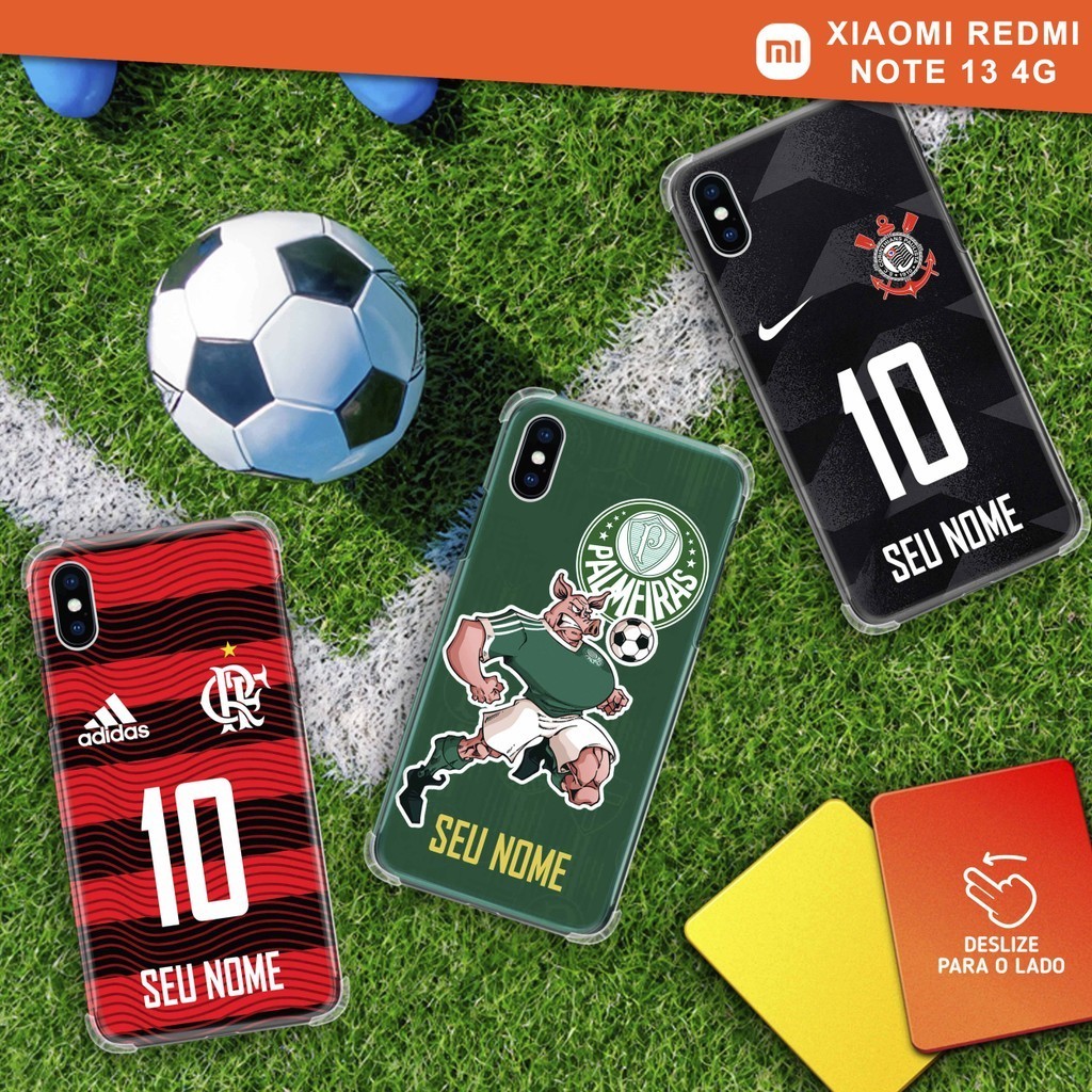 Capa Capinha - Xiaomi Redmi Note 13 4G - Futebol e Mascotes Personalizadas