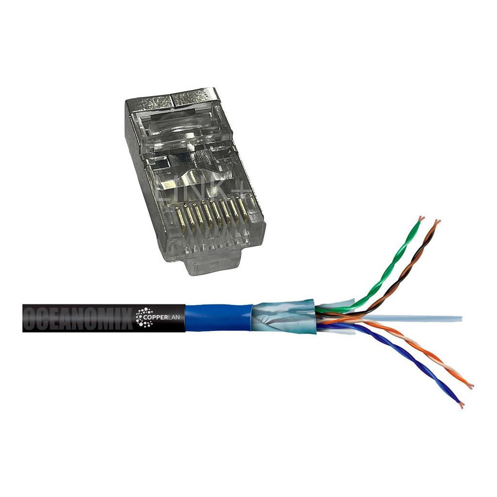 Cabo Lan 4x23 Cat6 F/utp Externo Blindado 100m + 20 Rj45