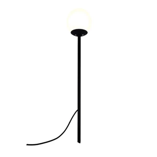 Balizador Espeto Luminaria De Jardim Globo Vidro Preto 50cm
