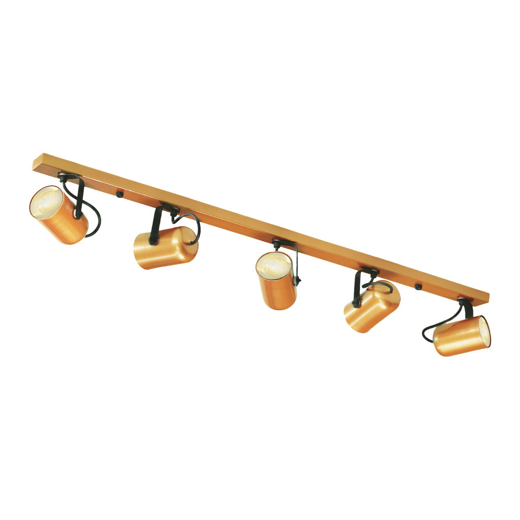 Luminaria Trilho De Teto 5 Spots Sobrepor Direcionaveis Dourado 1275 ...