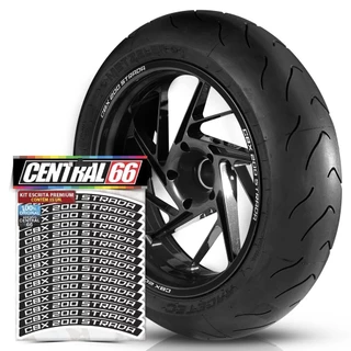 Adesivos Kit Palavra Premium CBX 200 STRADA Roda Refletivo Aro 13 ao 22 Kit Completo Resistente Automotivo
