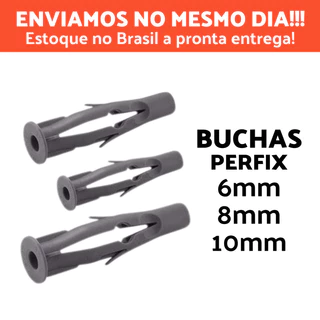 100 Pçs Bucha 8mm Fr Perfix Para Concreto Tijolo Parede Com Aba