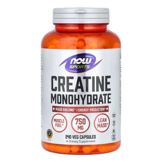 Creatina Monohidratada 750mg Now Foods 240Caps Importado