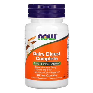 Dairy Digest Completo Now Foods 90 Cápsulas Importado
