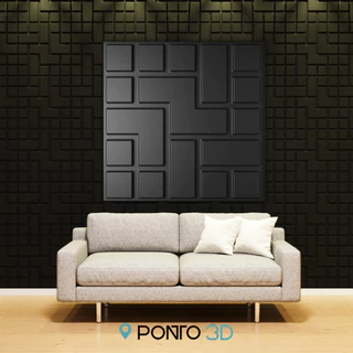 Kit 10 Placas 3D PVC AutoAdesivas Berlin - Revestimento de Parede - 50x50cm